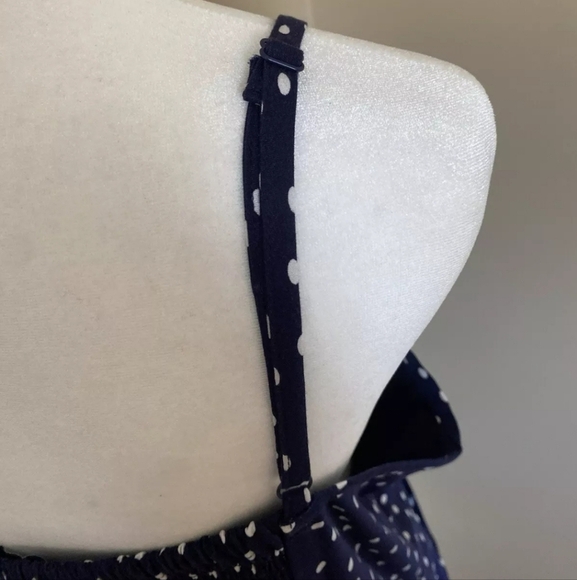 NWT 41 Hawthorn Navy White Polka Dot Dress Size 3x Scalloped Neckline Pockets - Picture 4 of 6